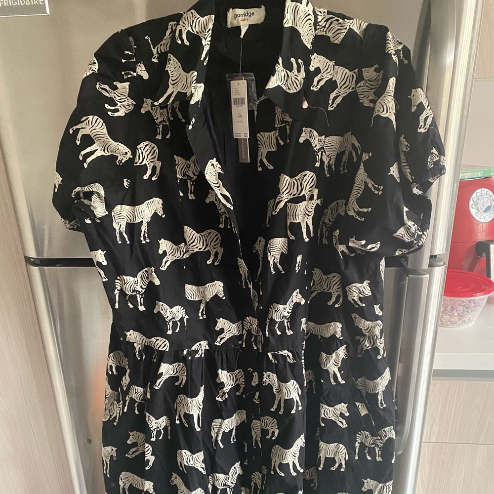 Anthropologie zebra print mini dress